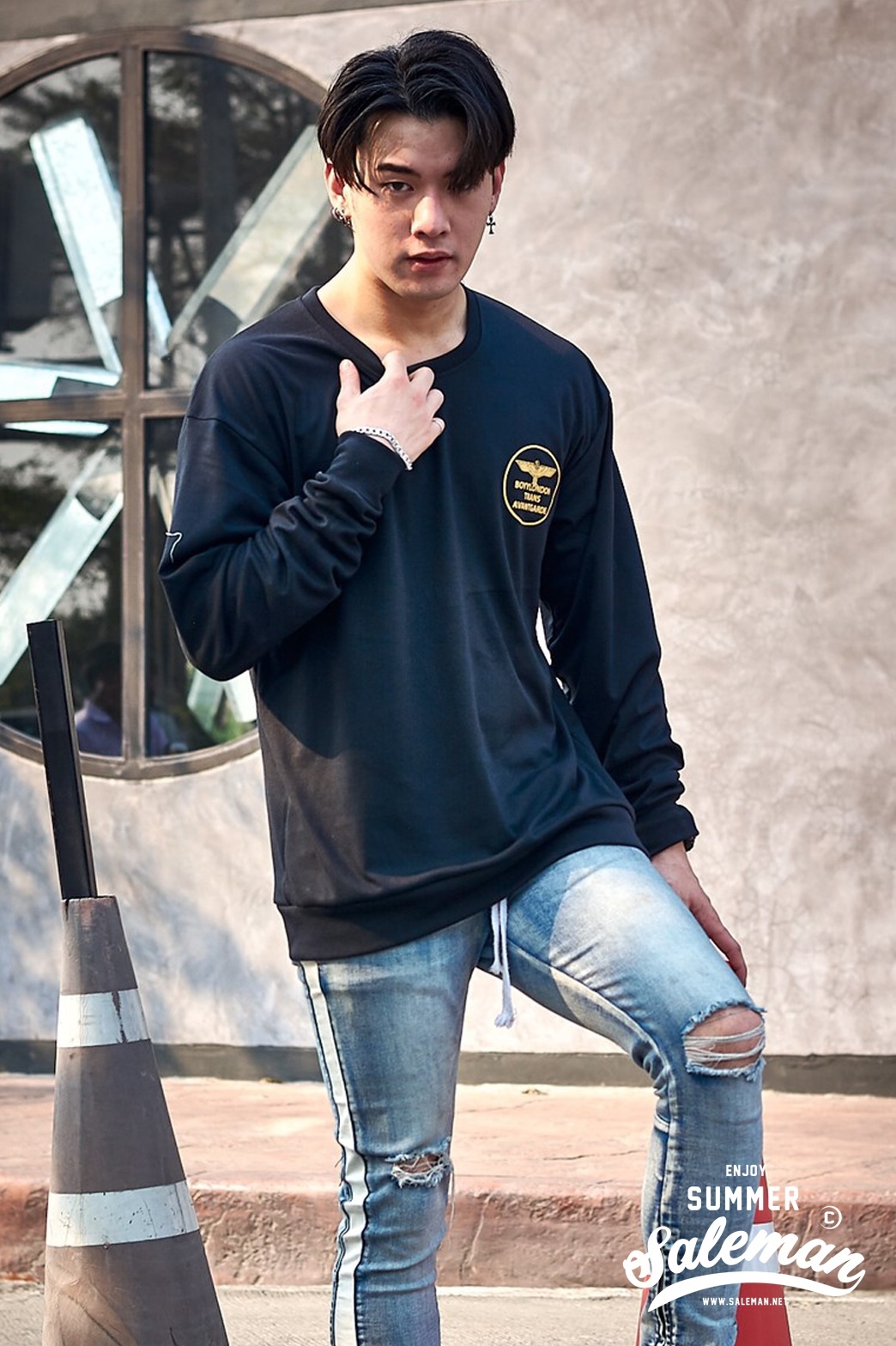 เสื้อยืด แขนยาว SL115-G BOYY สีดำ