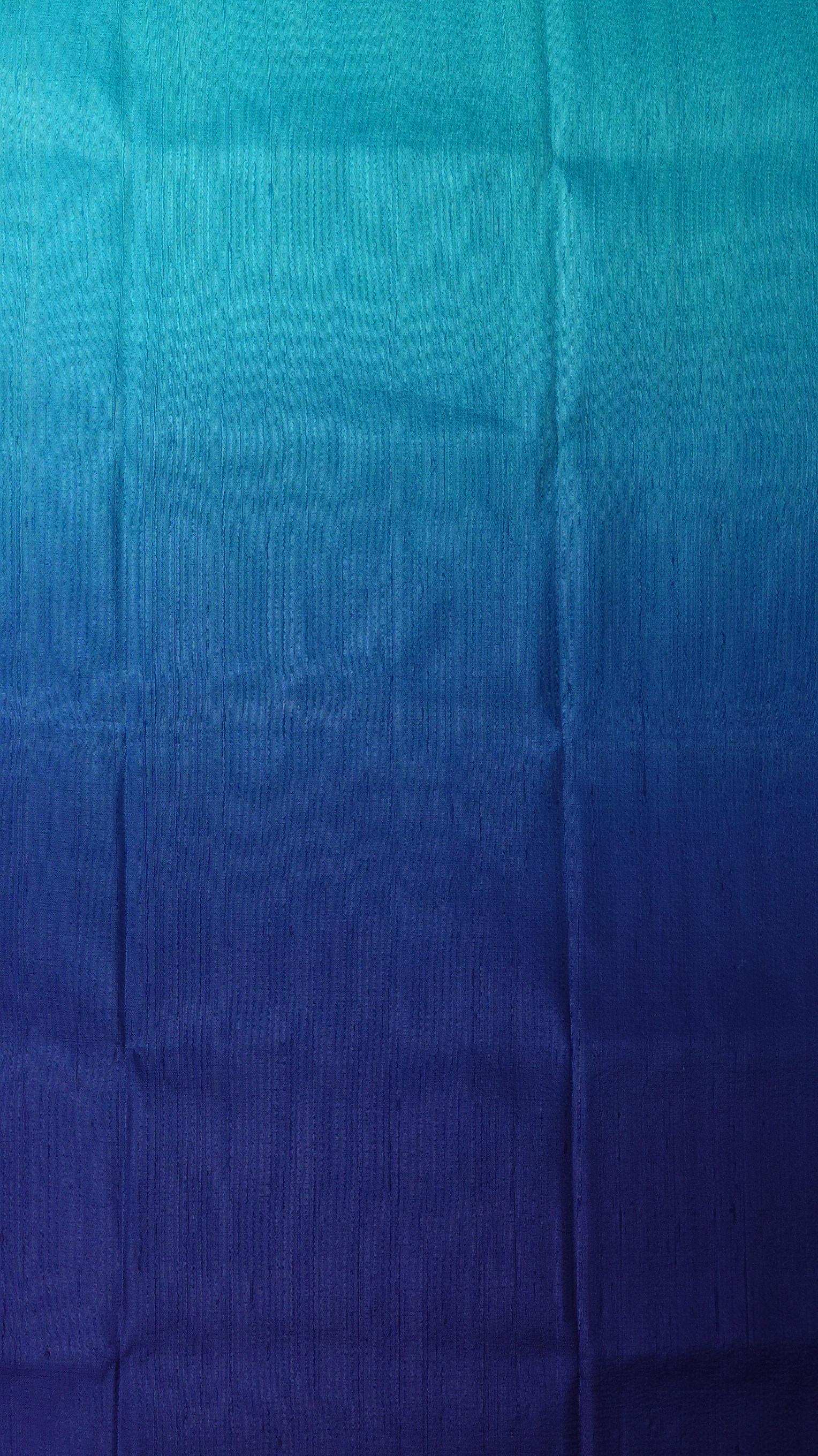 ผ้าไหมย้อมสไลด์สี ไหมบ้านทอมือ 2ตะกอ สีฟ้า-สีน้ำเงิน เลือกขนาด รหัส BT-TT-03066816