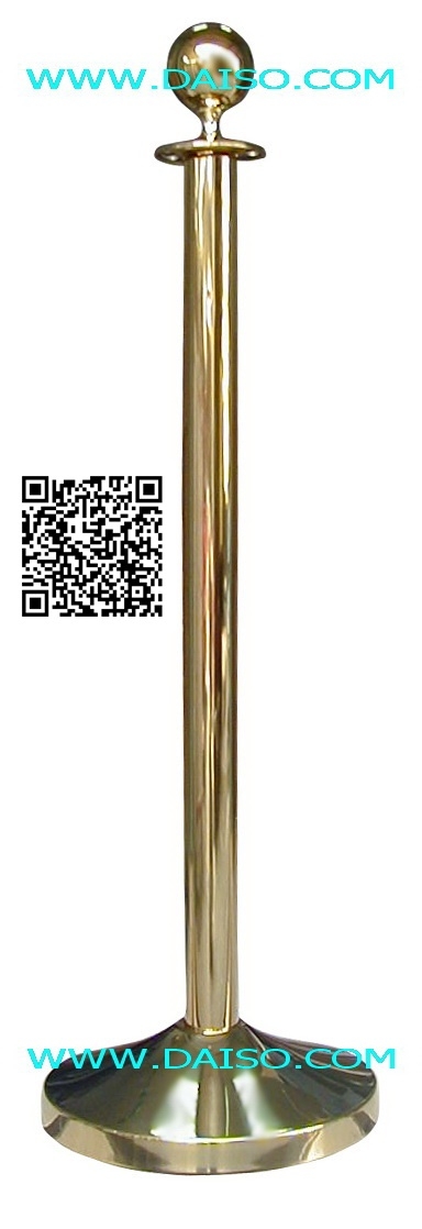 เสากั้นทางเดินสแตนเลสชุบสีทอง เสากั้นทางเดินแบบใช้สายคล้องสีทอง