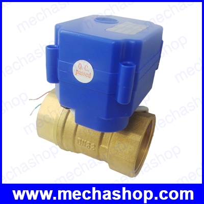 มอเตอร์วาล์วไฟฟ้า Motorized valve brass 1 1/4นิ้ว DN32 (reduce port) 2 way, 12v, electric valve 2 wire