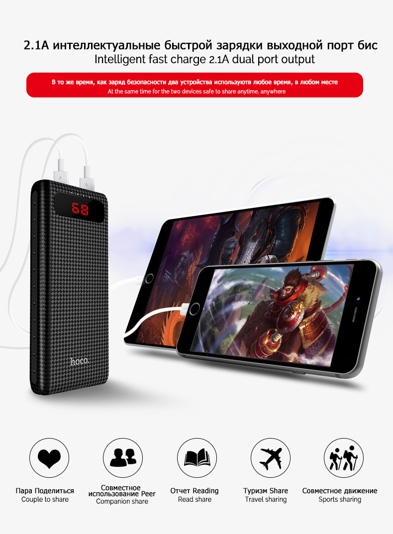 HOCO Power bank แบตสำรอง 20000 mAh รุ่น B20A