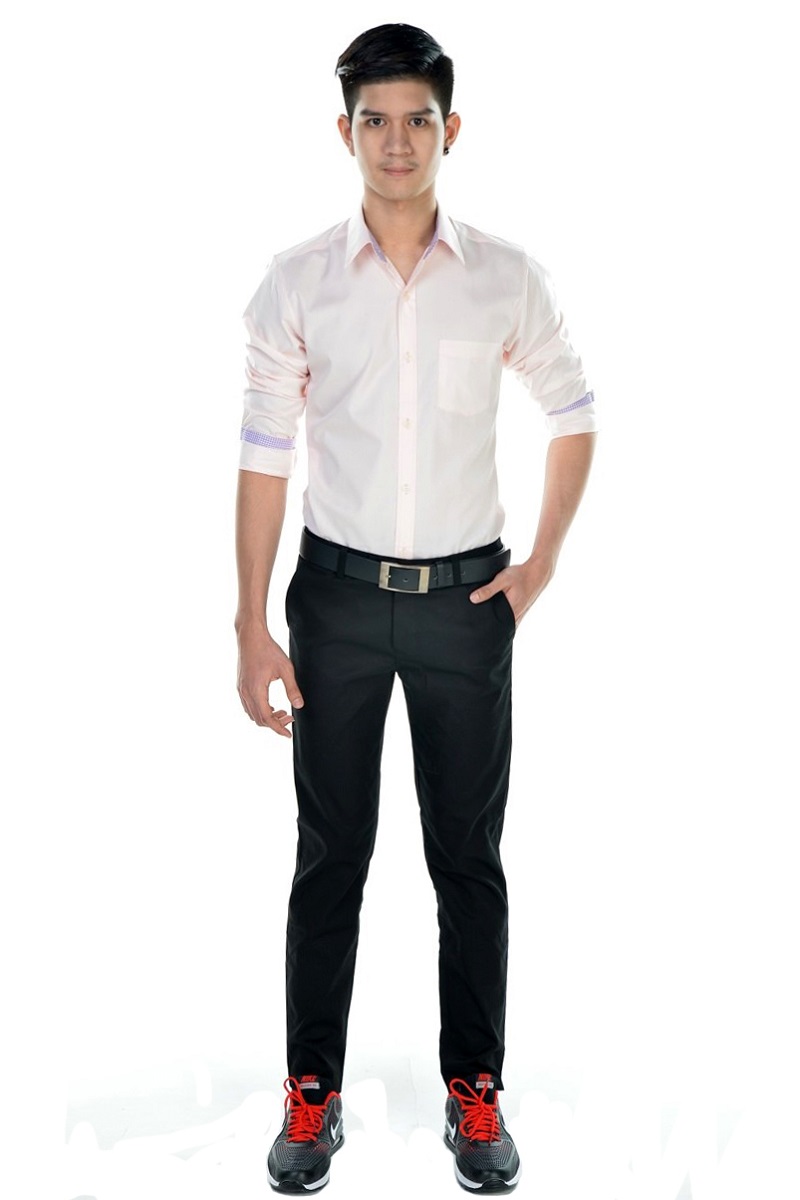 เสื้อเชิ้ตผู้ชายสีโอรส S-015