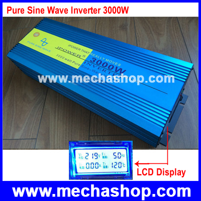 อินเวอร์เตอร์ โซล่าเซลล์ Inverter 3000W Pure Sine Wave Inverter LCD Display 6000W Peak เครื่องแปลงไฟ 24VDC เป็นไฟฟ้าบ้าน 220VAC/50Hz (สินค้าPre-Order)