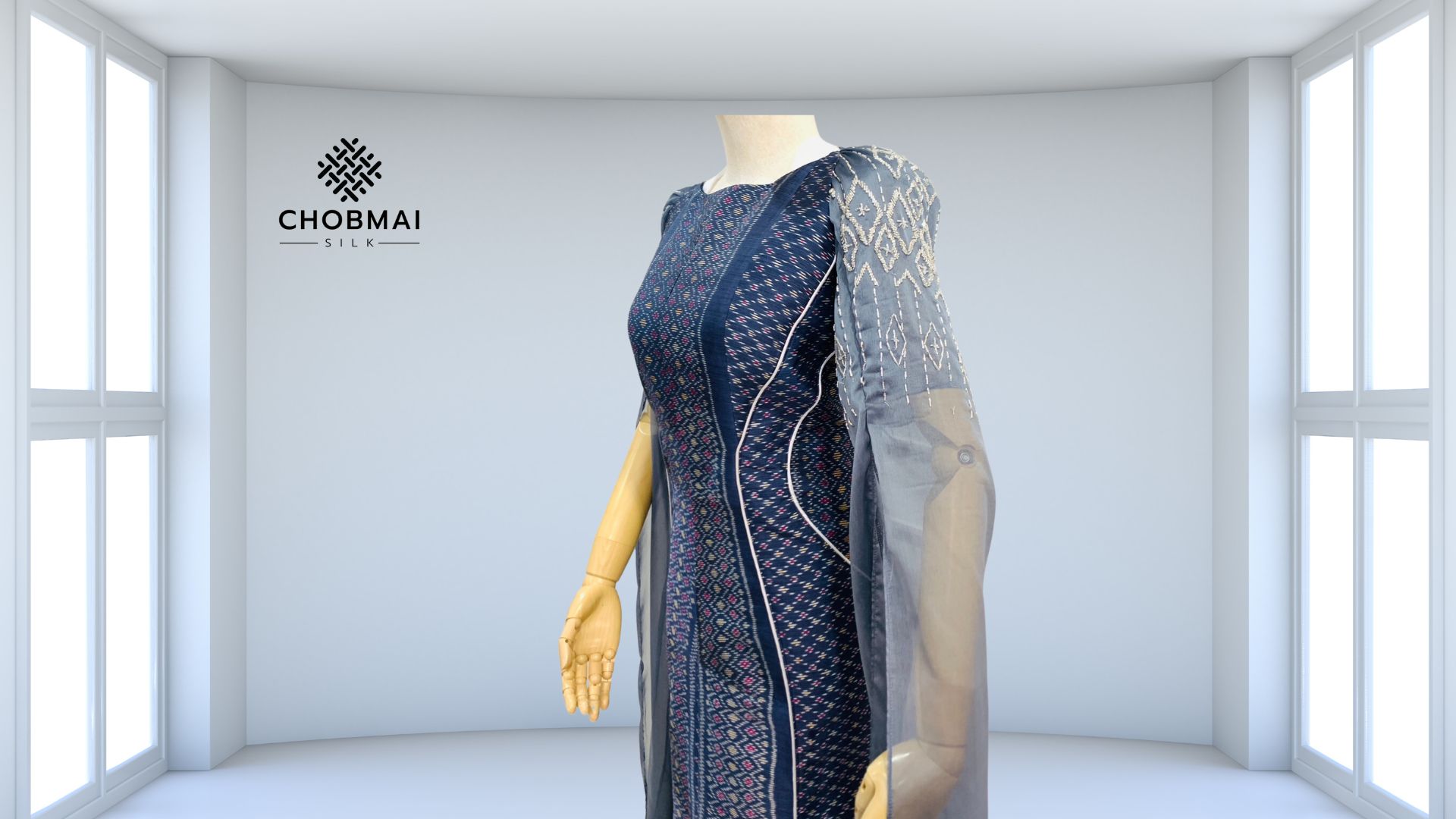 แบบตัดชุด เดรสผ้าไหม (ไม่รวมผ้า) chobmai x SBone รหัส CUT-SB-0526661