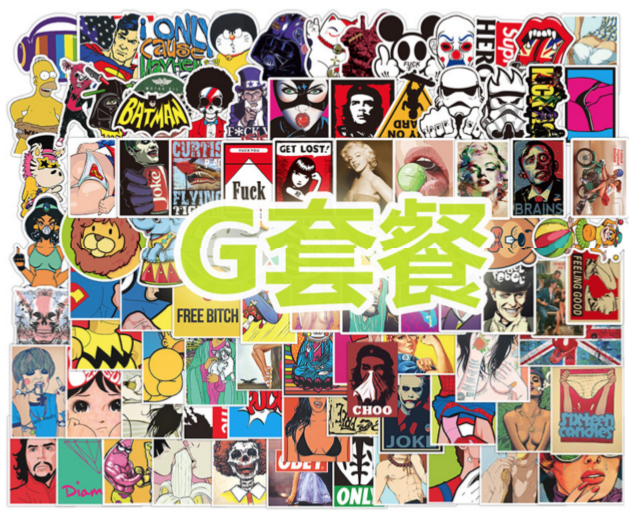 สติ๊กเกอร์ (set 100 ชิ้น) ติด ตกแต่ง กระเป๋า โน๊ตบุ๊ค ของใช้จิปาถะ