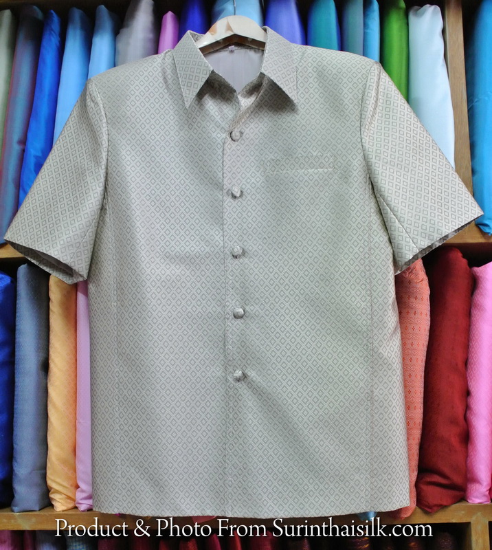 เสื้อซาฟารี คอปก ลูกแก้ว ทรง DT-042