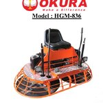 OKURA HGM836 เครื่องปาดหน้าปูนแบบนั่งขับ หน้า 2x1 ม. พร้อมเครื่องยนต์เบนซินฮอนด้า โอกุระ
