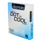 Okamoto Dot De Cool (Thai Edition) ถุงยางอนามัยแบบเย็น มีปุ่มสัมผัสเยอะมาก ขนาด 52 มม. หอมกลิ่นเมนทอล