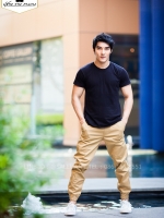 กางเกง jogger JG 601 สีครีม