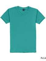 เสื้อยืดคอวีเรียบ Pv14 สีเขียวมรกต