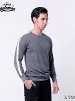 เสื้อยืดแขนยาว L 10T สีเทาเข้ม