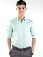 เสื้อเชิ้ตผู้ชายสีเขียวมินท์ S-022