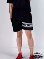 กางเกงขาสั้น พรีเมี่ยม ผ้า COTTON รหัส SST 215 Silver SN สีดำ แถบงูเงิน