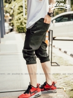 กางเกงสามส่วน พรีเมี่ยม ผ้า COTTON รหัส SS 315 SUPER BLACK สีดำ