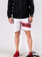 กางเกงขาสั้น พรีเมี่ยม ผ้า COTTON รหัส SST 222 TAX JAP Red สีขาว แถบแดง