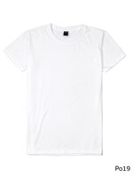 เสื้อยืดคอกลมเรียบ Po19 สีขาว