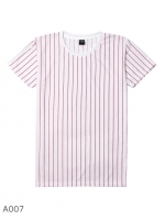 เสื้อยืดคอกลมลายทาง A007 (ลายทางตรง สีแดง)