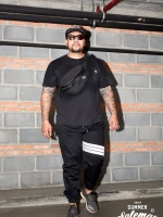 กางเกง Jogger ขาจั๊ม พรีเมี่ยม รหัส SST615WW SN แถบหนังงูขาว