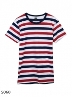 เสื้อยืดคอกลมลายทาง S060 (สีโลลิป๊อป)