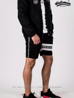 กางเกงขาสั้น พรีเมี่ยม ผ้า COTTON รหัส SS T215 TAX W สีดำ แถบแท็กขาว