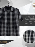 BIG เสื้อเชิตพิมพ์ลายสก็อต SS008