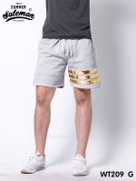 กางเกงขาสั้น พรีเมี่ยมวอร์ม รหัส WT209 G สีเทาอ่อน แถบทอง