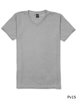 เสื้อยืดคอวีเรียบ Pv15 สีเทาเงิน