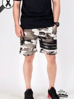 กางเกงขาสั้น พรีเมี่ยม ผ้า วอร์ม รหัส WT 278 B ลายทหาร แถบ ดำ