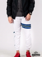 กางเกง JOGGER พรีเมี่ยม ผ้า COTTON รหัส SST 622 TAX JAP Blue สีขาว แถบน้ำเงิน