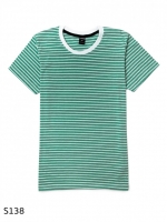 เสื้อยืดคอกลมลายทาง S138 (สีเขียวคลอโรฟิว )