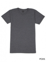เสื้อยืดคอกลมเรียบ Po05 สีเทาดำฟอก