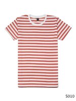 เสื้อยืดคอกลมลายทาง ริ้ว1เซนติเมตร S010 (สีส้มโอรส)