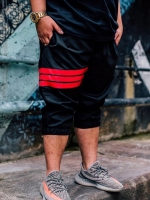 กางเกงสามส่วน พรีเมี่ยม ผ้า COTTON รหัส SST 315 RR สีดำ แถบแดง 3