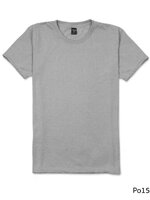 เสื้อยืดคอกลมเรียบ Po15 สีเทาเงิน