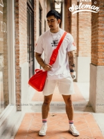 กางเกงขาสั้น พรีเมี่ยม ผ้า COTTON รหัส SS 222 zip สีขาว