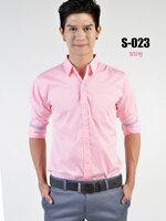 เสื้อเชิ้ตผู้ชายสีชมพู S-023