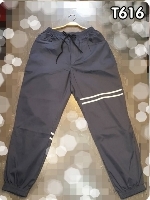 กางเกง jogger JG T616 เทาควันแถบขาว