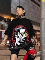 เสื้อยืด Street Fashion Oversize สีดำ ZOXX