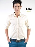 เสื้อเชิ้ตผู้ชายสีเหลือง S-024