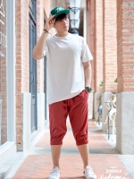 กางเกงขาสามส่วนCOTTON รหัส SS 305 RB สีแดงเลือด