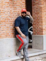 กางเกง Jogger ขาจั๊ม พรีเมี่ยม รหัส SC 616 R สก็อตแถบข้างแดง