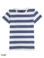 เสื้อยืดคอกลมลายทาง S140 (สีกรมฟอก)