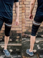 กางเกงสามส่วน พรีเมี่ยม ผ้า COTTON รหัส SST 315 Brown SN สีดำ แถบน้ำตาลงู