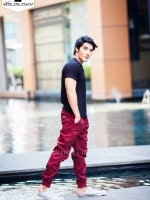 กางเกง jogger JG 605 แดงเลือดหมู