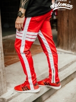 กางเกง ขายาว พรีเมี่ยม ผ้า วอม รหัส wt 617 tax 3bar w แดงแถบขาว
