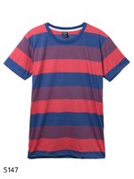 เสื้อยืดคอกลมลายทาง S147 (สีลูกกวาด candy)