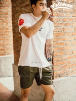 กางเกงขาสั้น พรีเมี่ยม ผ้า COTTON รหัส SS 213 zip สีเขียวขี้ม้า