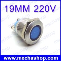 ไฟสัญญาณ ไฟแสดงสถานะ สีฟ้า 220V 19mm