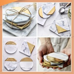 พร็อพถ่ายรูปเล็บ จานหินอ่อนถ่ายรูปโชว์เล็บ ฉากถ่ายรูป จานสี จานรองแก้วแบบเรียบหรู