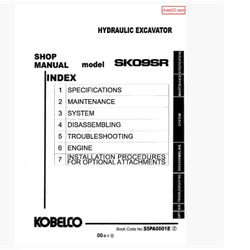 หนังสือ คู่มือซ่อม Kobelco Hydraulic Excavator SK09SR (ข้อมูลทั่วไป ค่าสเปคต่างๆ วงจรไฟฟ้า วงจรไฮดรอลิกส์)